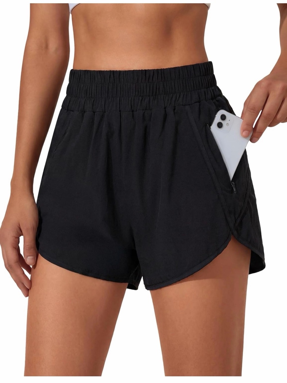 Black Athletic Running Shorts w/ Zip Pocket Size Small